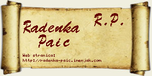 Radenka Paić vizit kartica